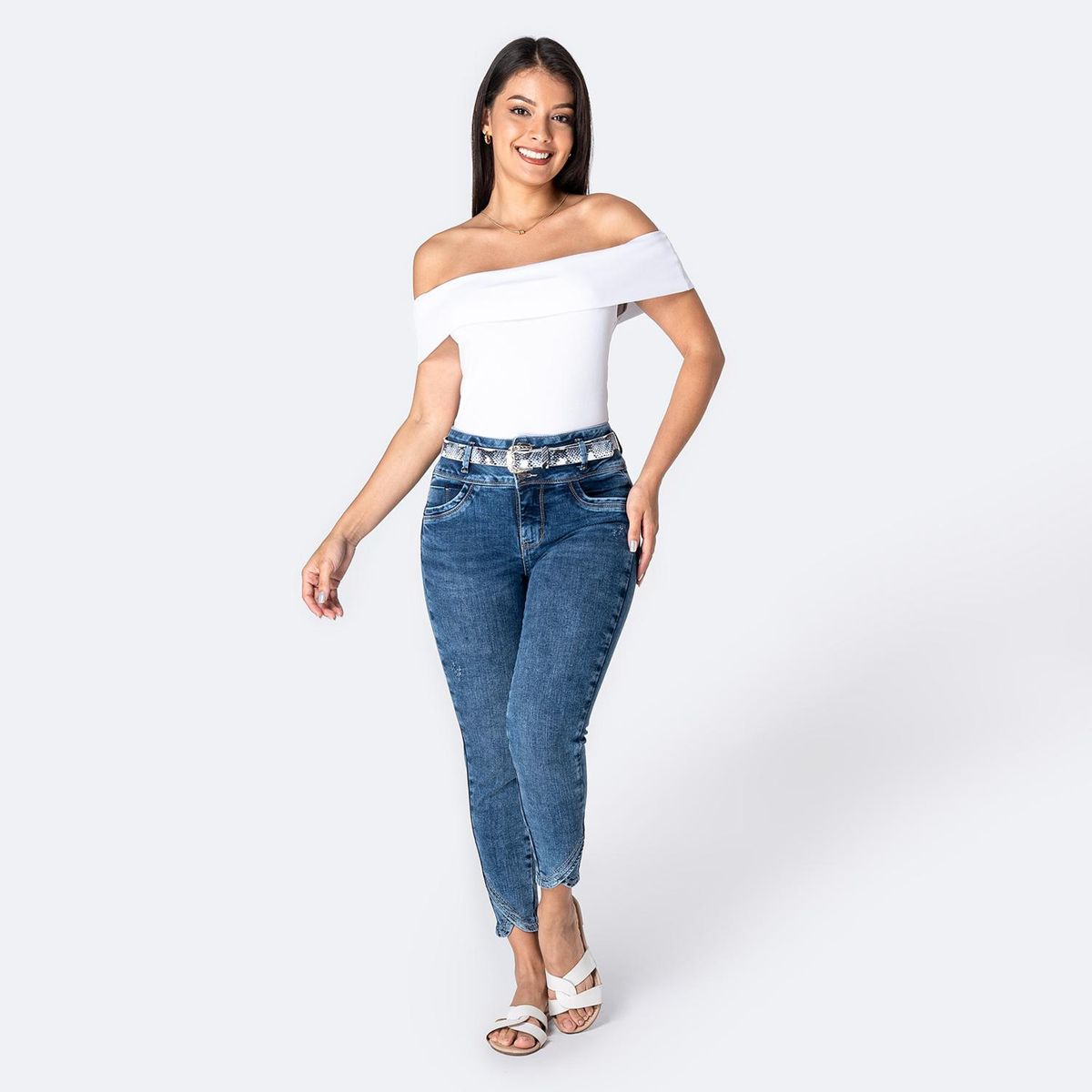 PIONIER - Jean Skinny Tiro Alto Mujer Pionier