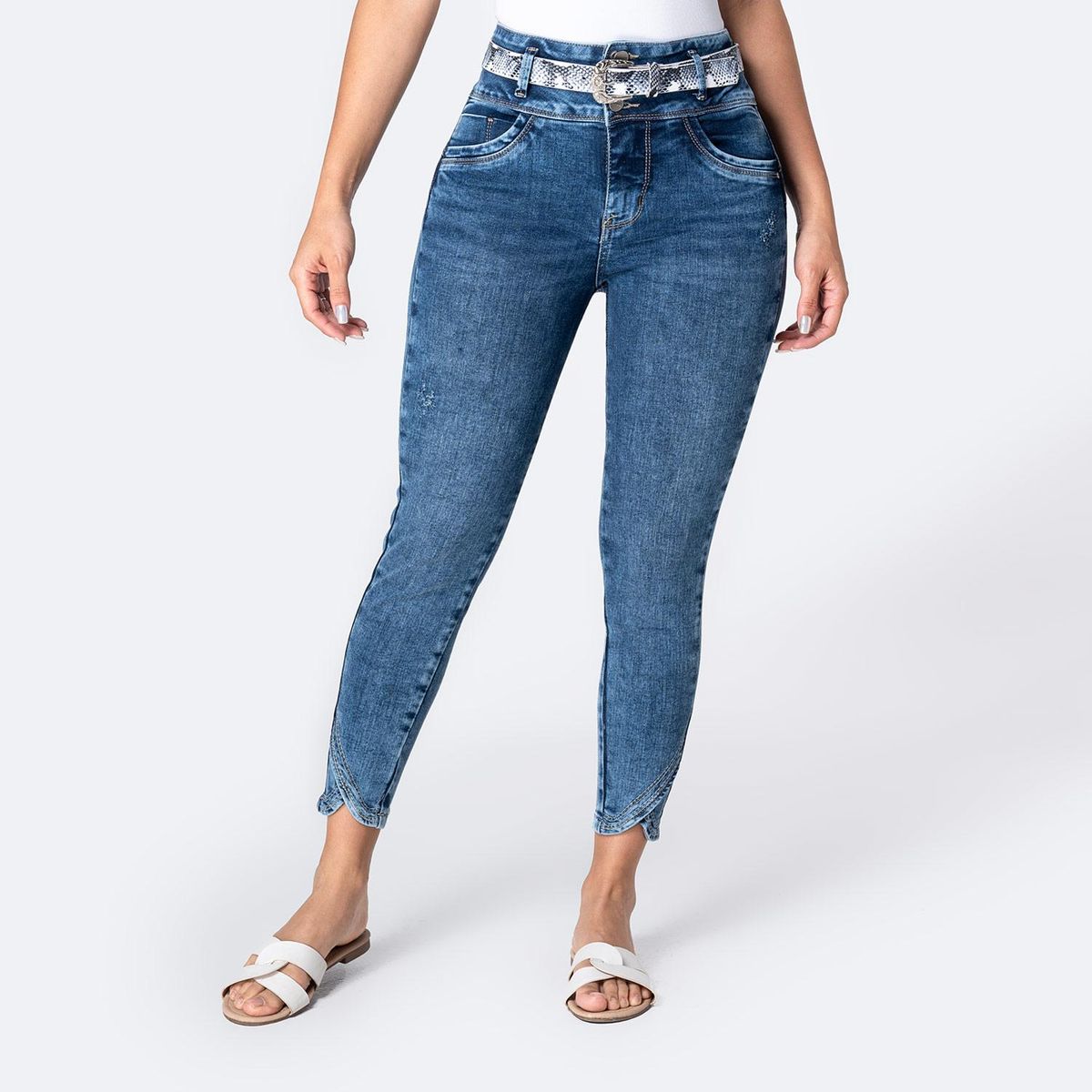 PIONIER - Jean Skinny Tiro Alto Mujer Pionier