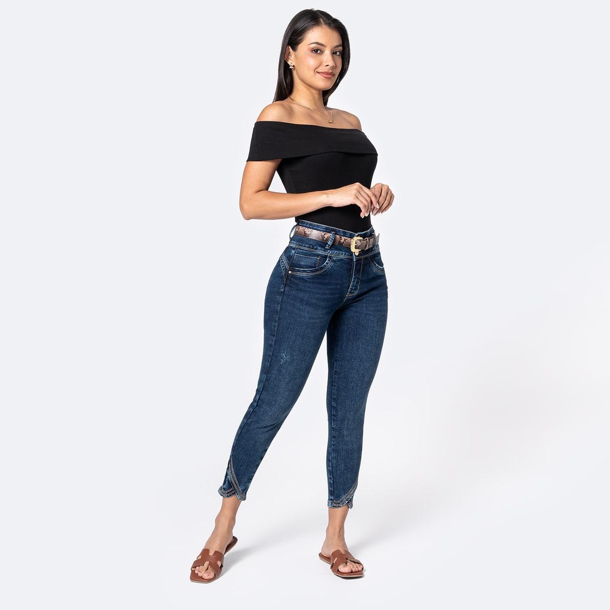 PIONIER - Jean Skinny Tiro Alto Mujer Pionier