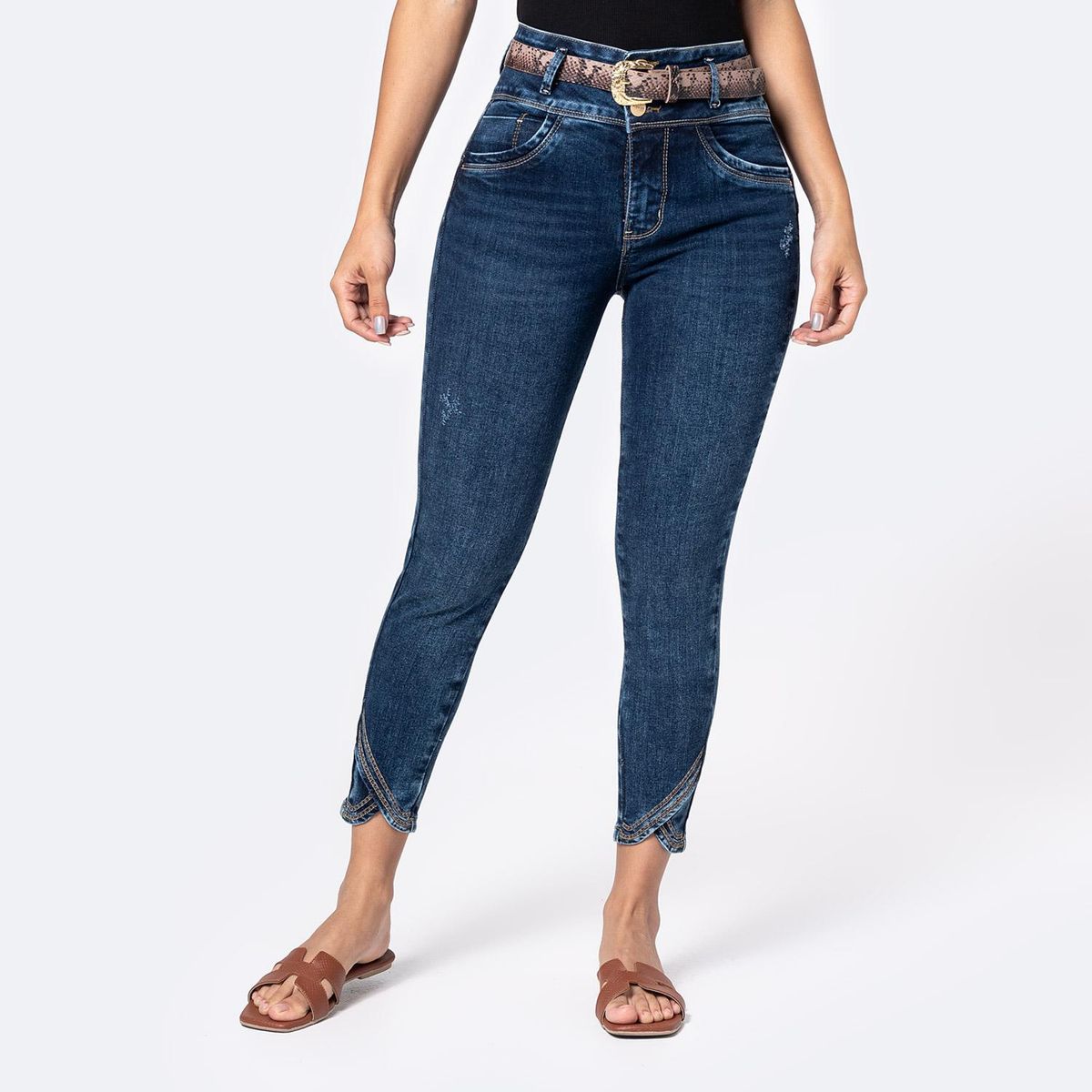PIONIER - Jean Skinny Tiro Alto Mujer Pionier