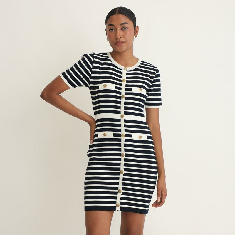 ELLE - Vestido Corto Casual Mujer Basement