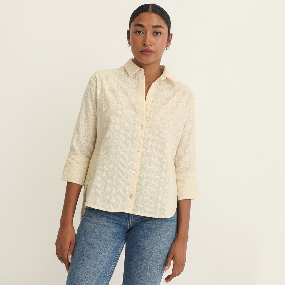 UNIVERSITY CLUB - Blusa Manga Larga 100% Algodón Mujer University Club