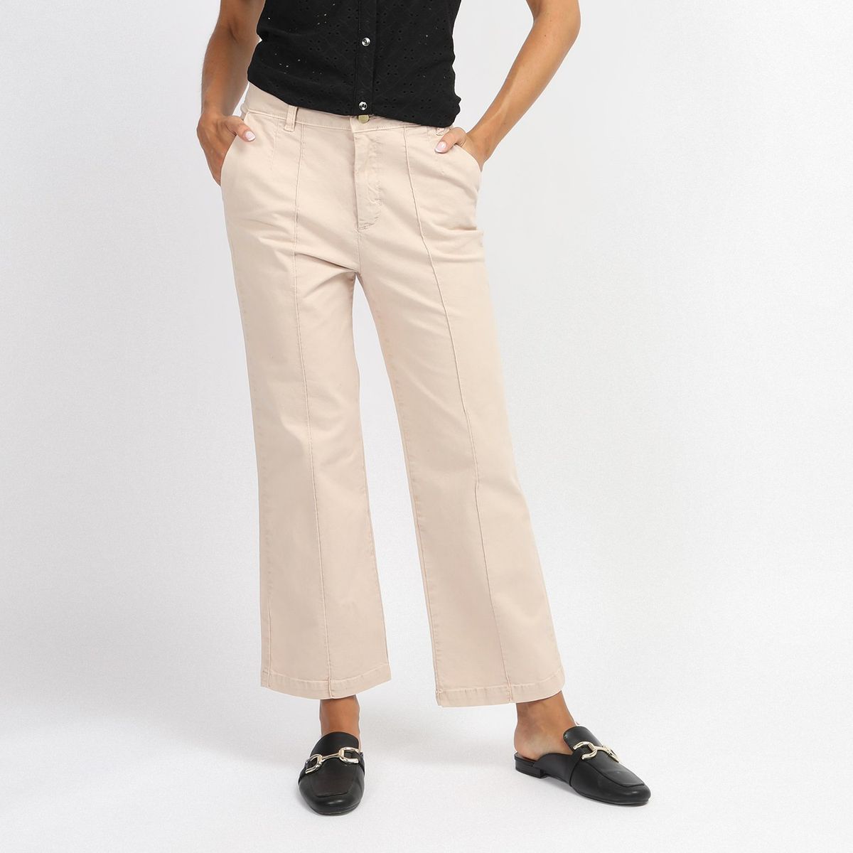 ELLE - Pantalón Algodón Mujer Elle