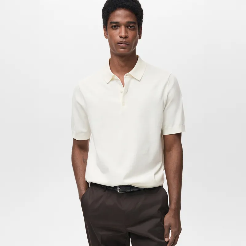 MANGO - Polo Punto Fino 100% Algodón Mango Man