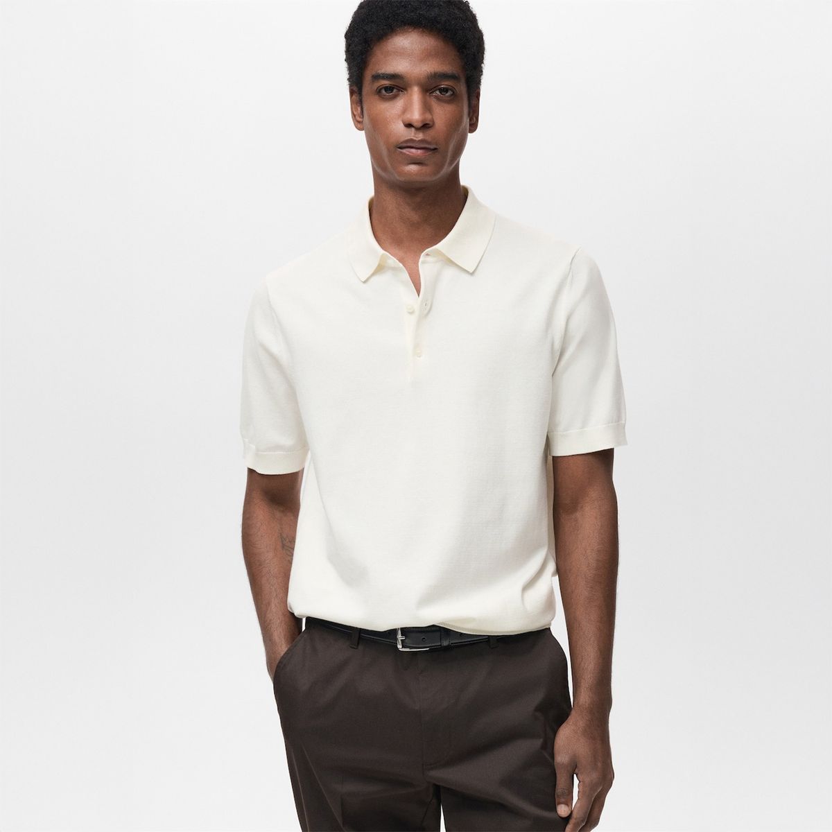 MANGO - Polo Punto Fino 100% Algodón Mango Man
