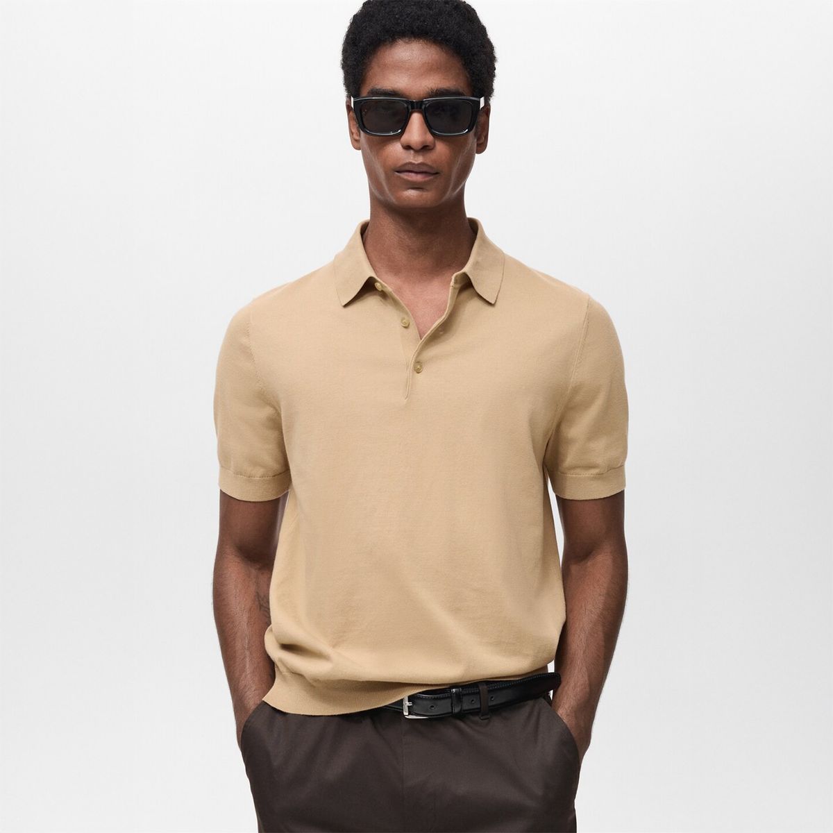 MANGO - Polo Punto Fino 100% Algodón Mango Man