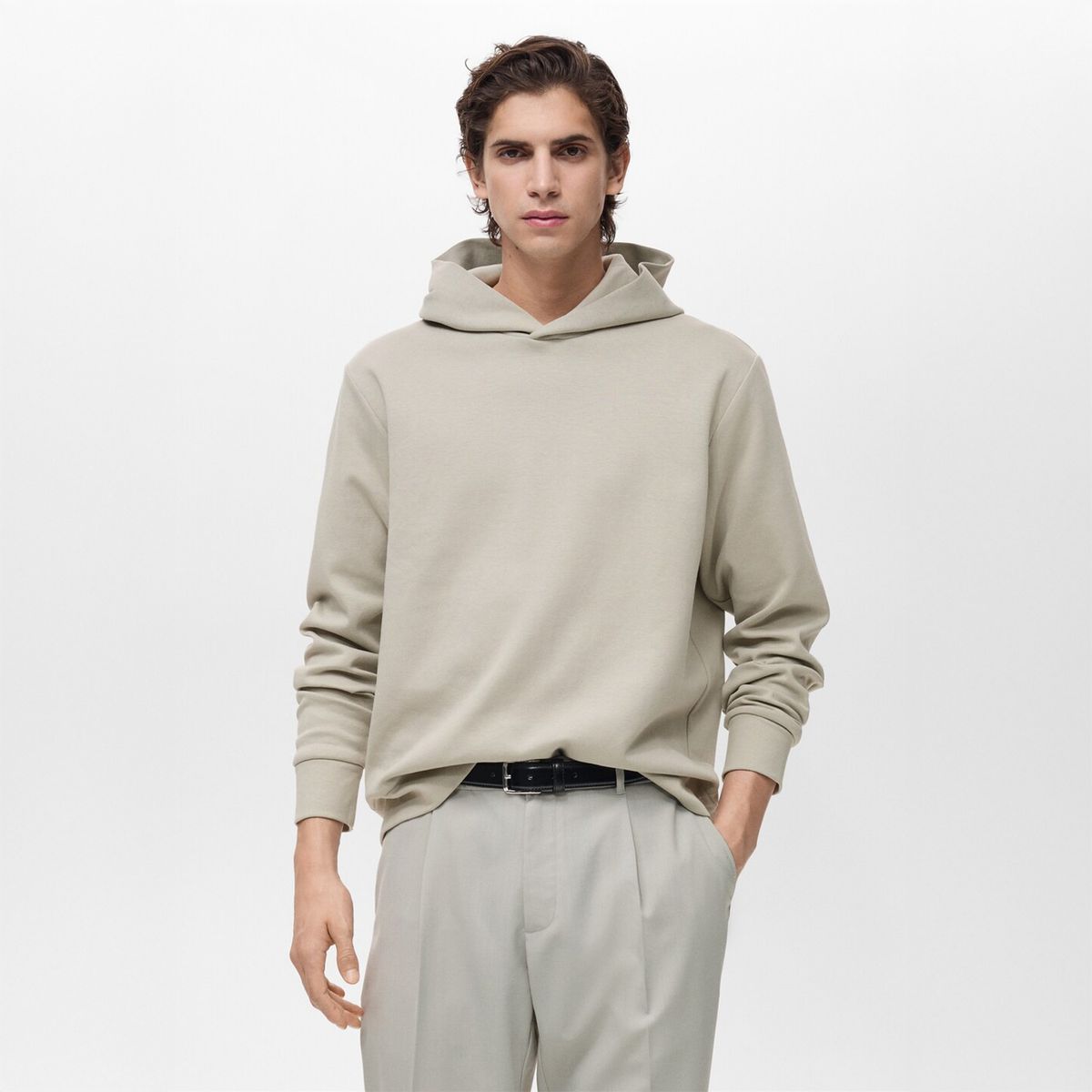 MANGO - Polera Algodón Capucha Regular Fit Mango Man