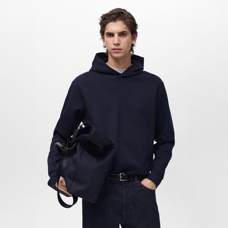 MANGO - Polera Algodón Capucha Regular Fit Mango Man