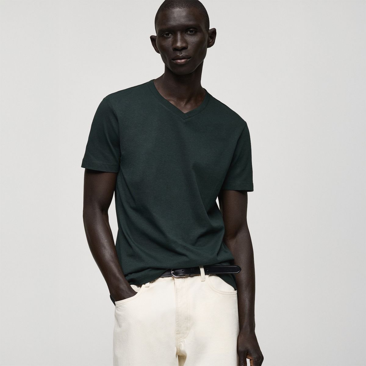 MANGO - Polo Cuello Pico Slim Fit 100% Algodón Mango Man