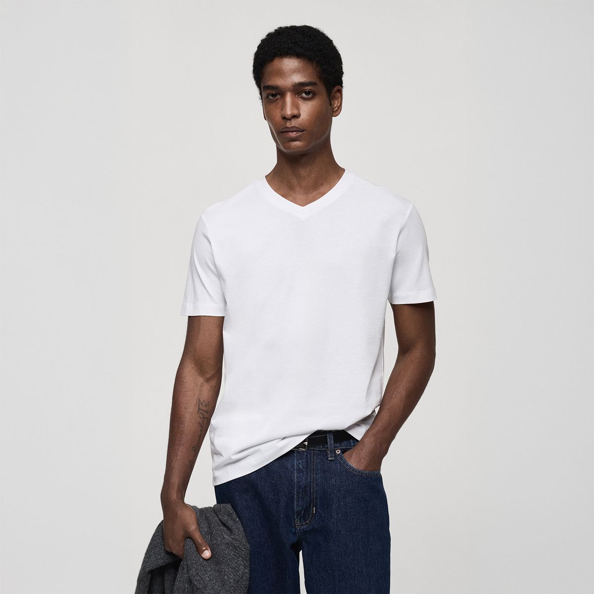 MANGO - Polo Cuello Pico Slim Fit 100% Algodón Mango Man