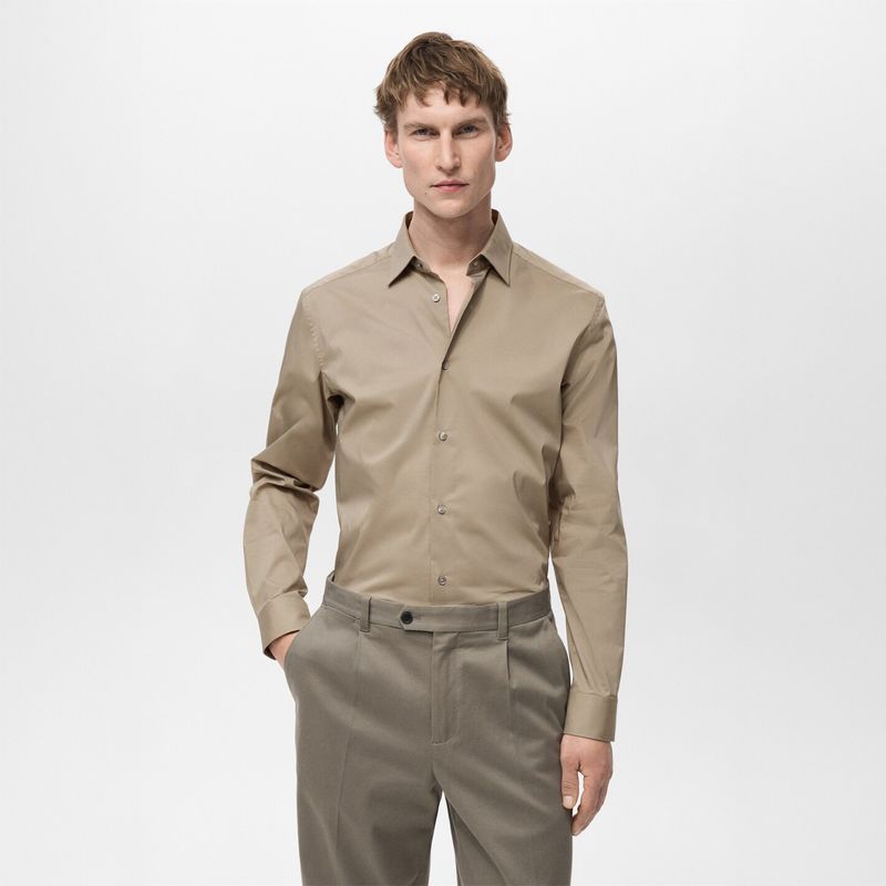 MANGO - Camisa Regular Fit Algodón Stretch Mango Man