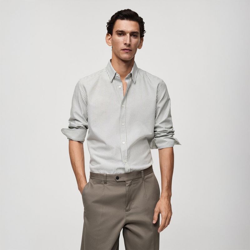 MANGO - Camisa 100% Algodón Rayas Kodak Mango Man