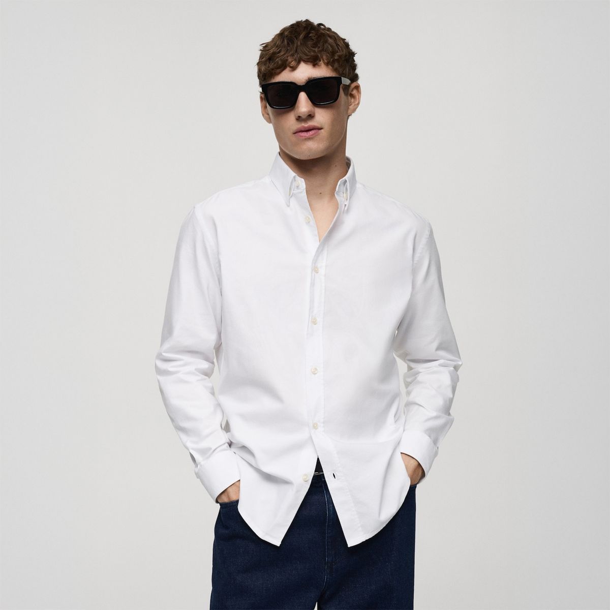 MANGO - Camisa Oxford 100% Algodón Hombre Mango Man