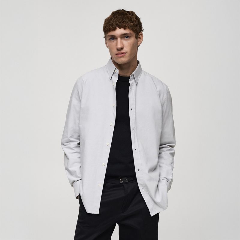 MANGO - Camisa Oxford 100% Algodón Hombre Mango Man