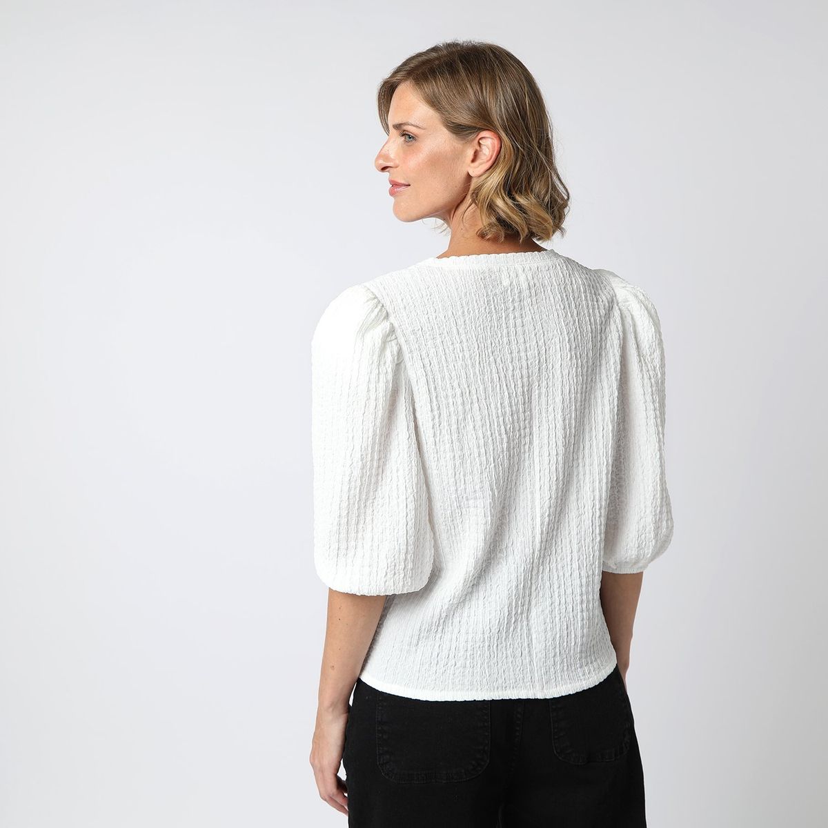APOLOGY - Blusa Manga Corta Casual Mujer Apology x Viviana Rivas Plata