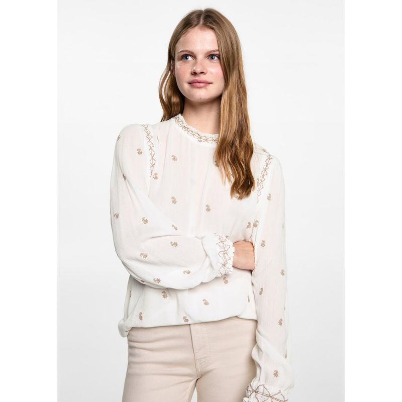 MANGO TEEN - Blusa Manga Larga Casual Mujer Mango Teen