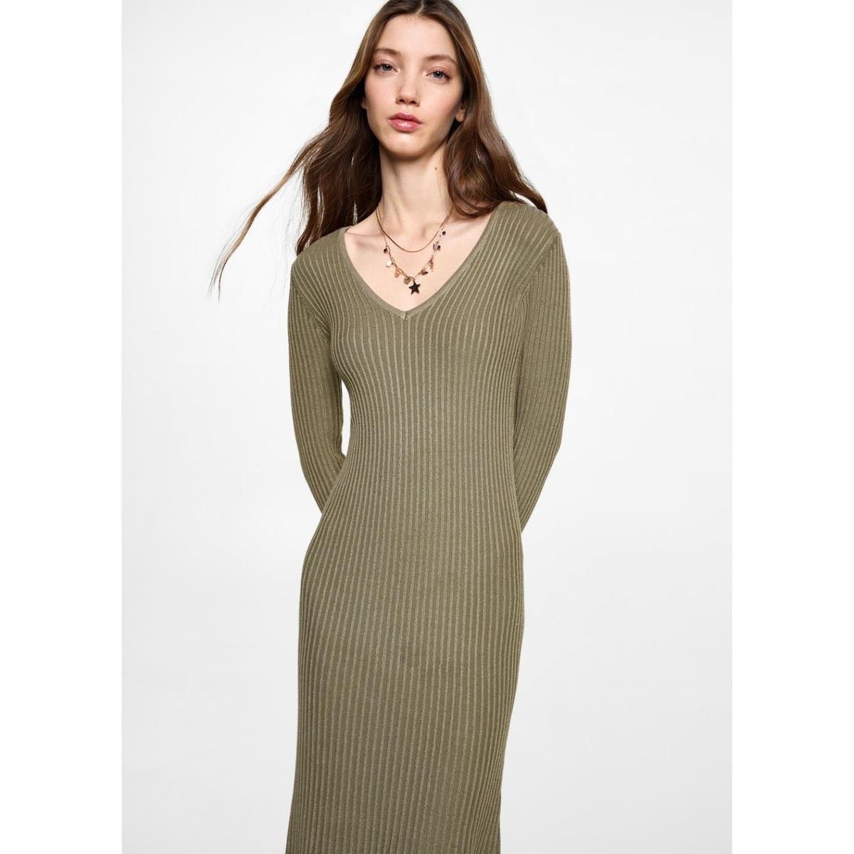 MANGO TEEN - Vestido Largo Casual Mujer Mango Teen