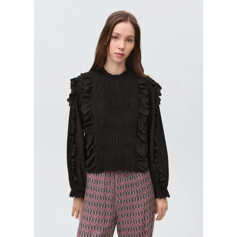 MANGO TEEN - Blusa Manga Larga 100% Algodón Mujer Mango Teen