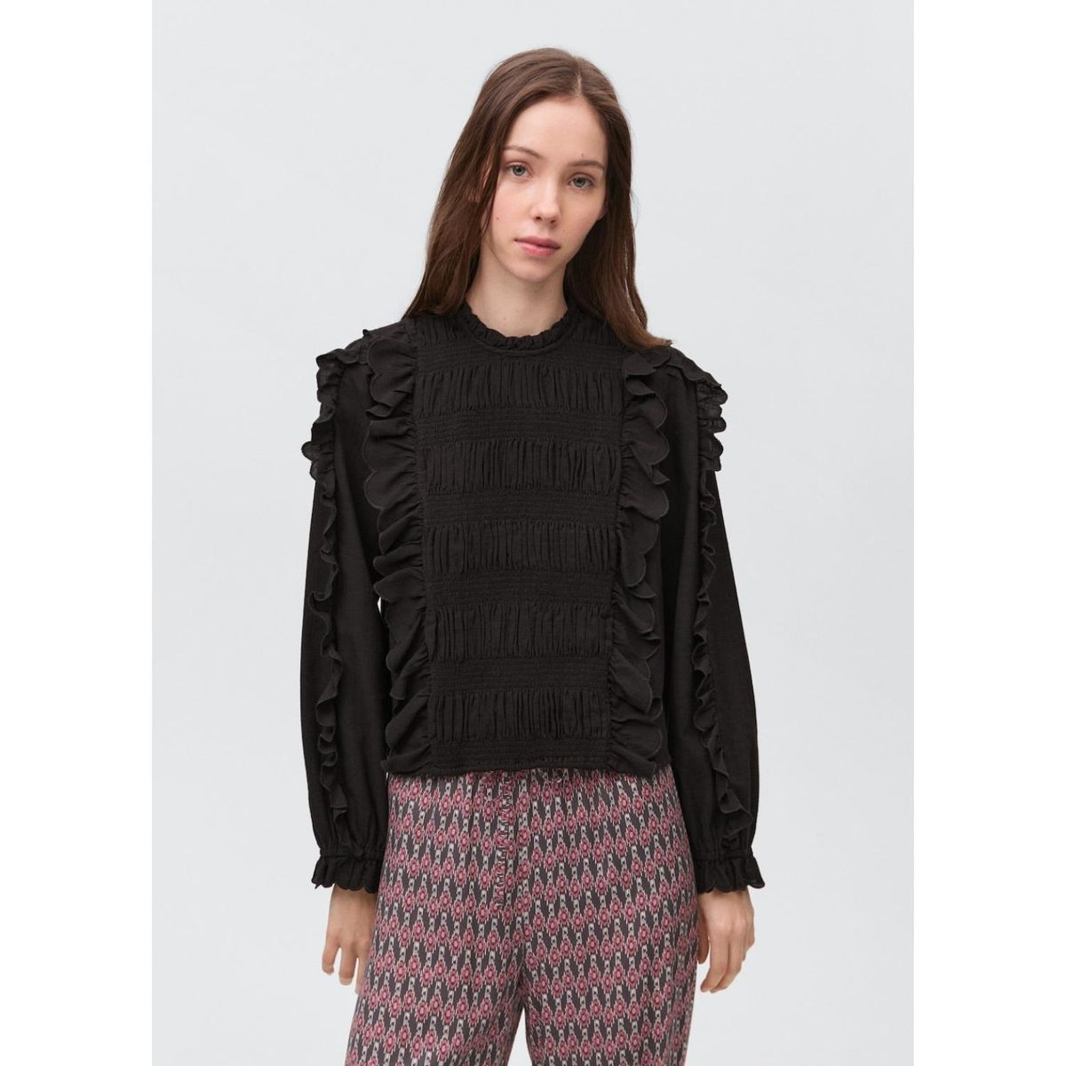 MANGO TEEN - Blusa Manga Larga 100% Algodón Mujer Mango Teen