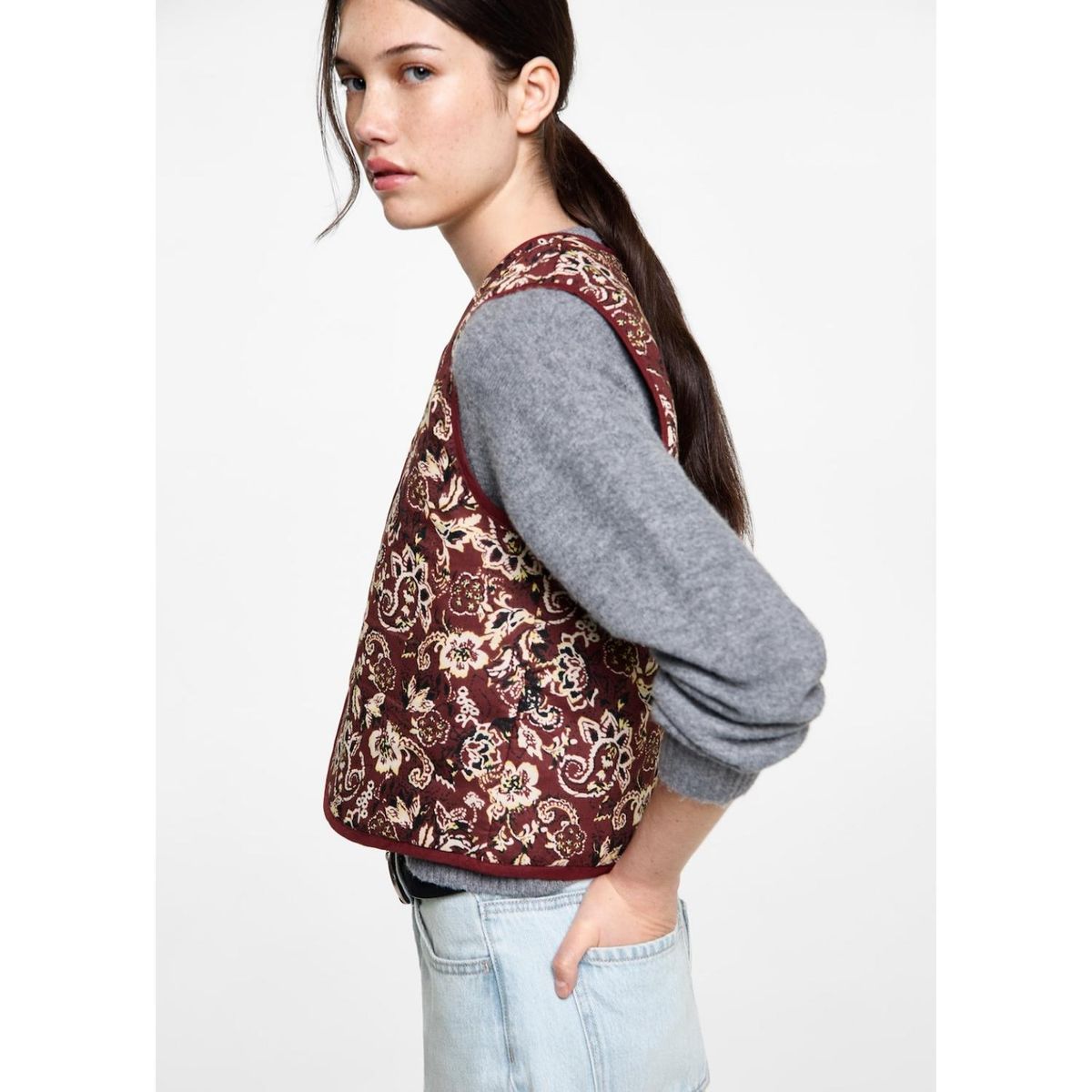 MANGO TEEN - Chaleco 100% Algodón Mujer Mango Teen