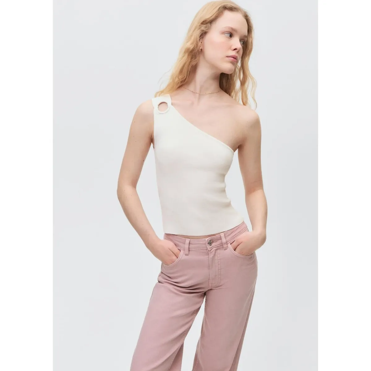 MANGO TEEN - Top Sin Mangas Casual Mujer Mango Teen