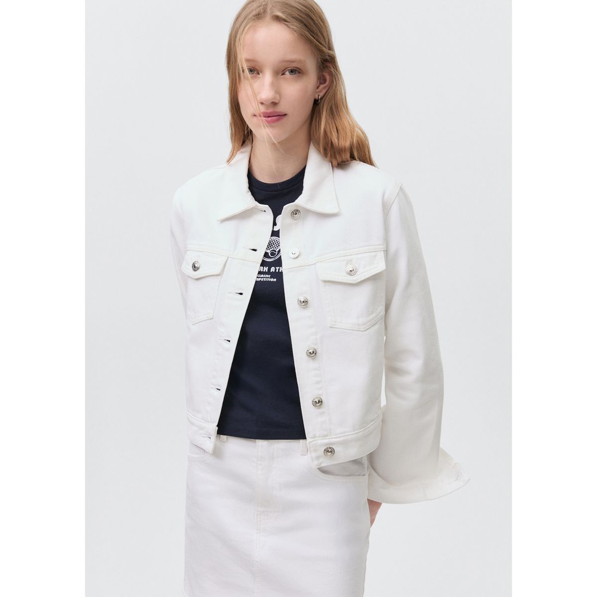 MANGO TEEN - Casaca 100% Algodón Mujer Mango Teen