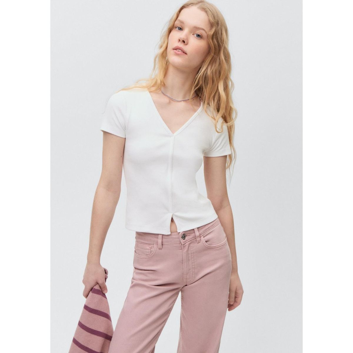 MANGO TEEN - Polo Manga Corta Algodón Mujer Mango Teen