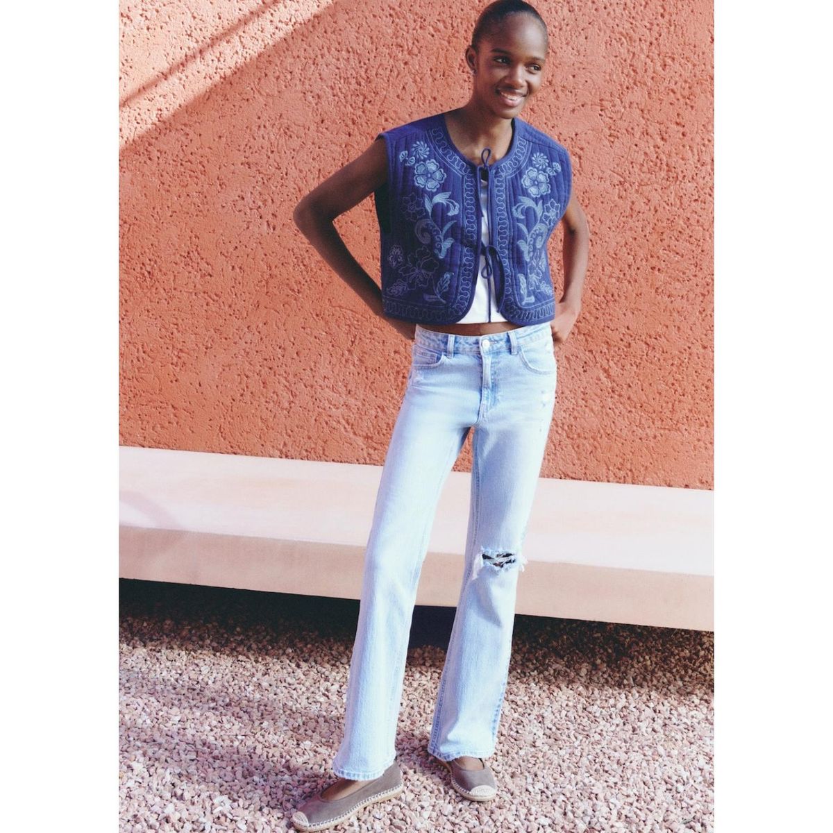 MANGO TEEN - Jean Flare Tiro Alto Mujer Mango Teen