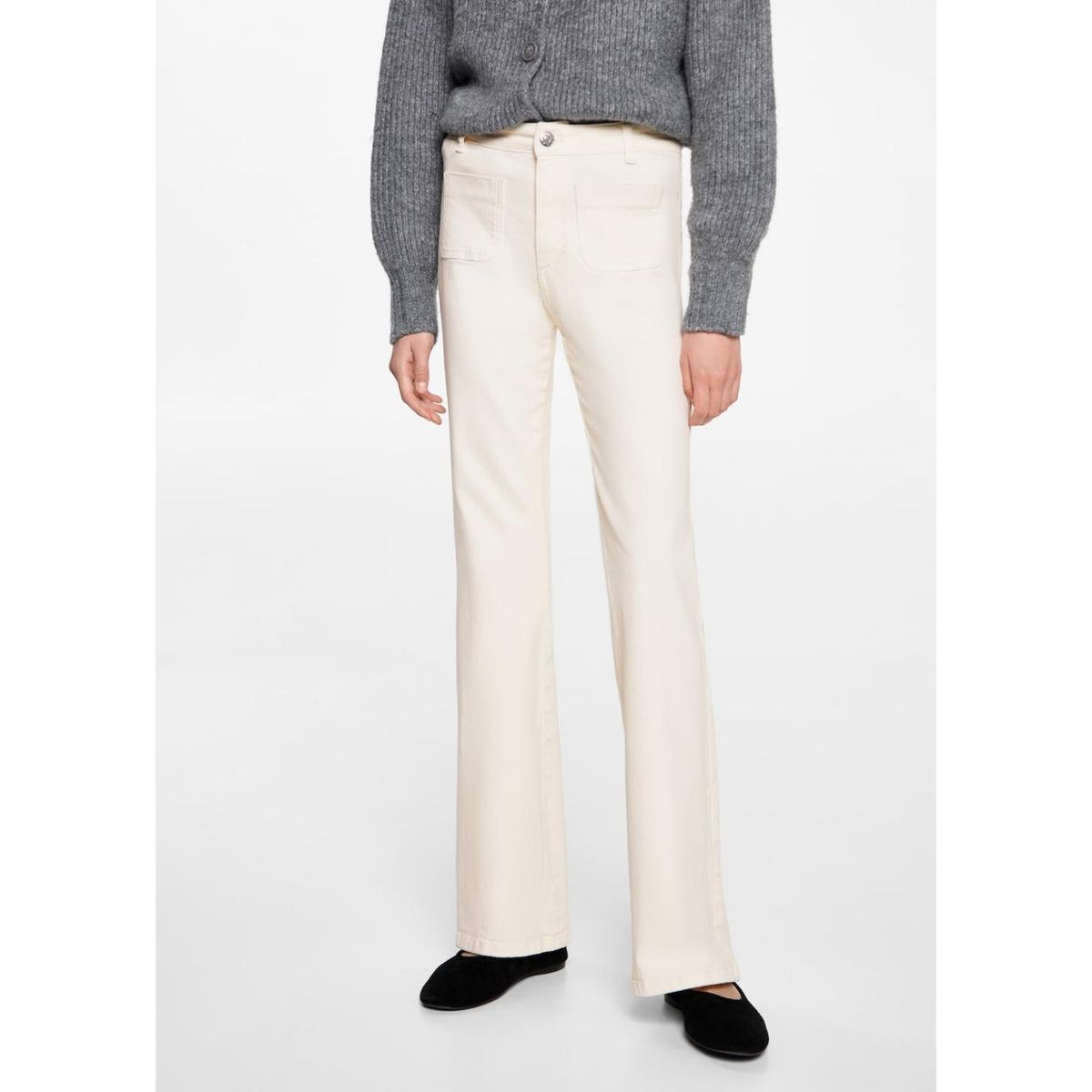 MANGO TEEN - Jean Flare Tiro Alto Mujer Mango Teen.