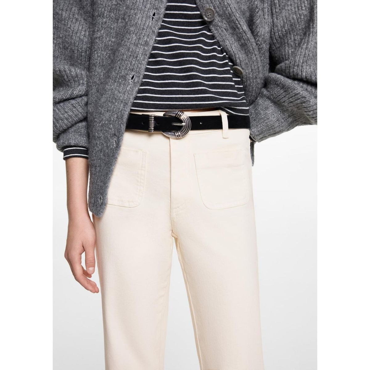 MANGO TEEN - Jean Flare Tiro Alto Mujer Mango Teen.