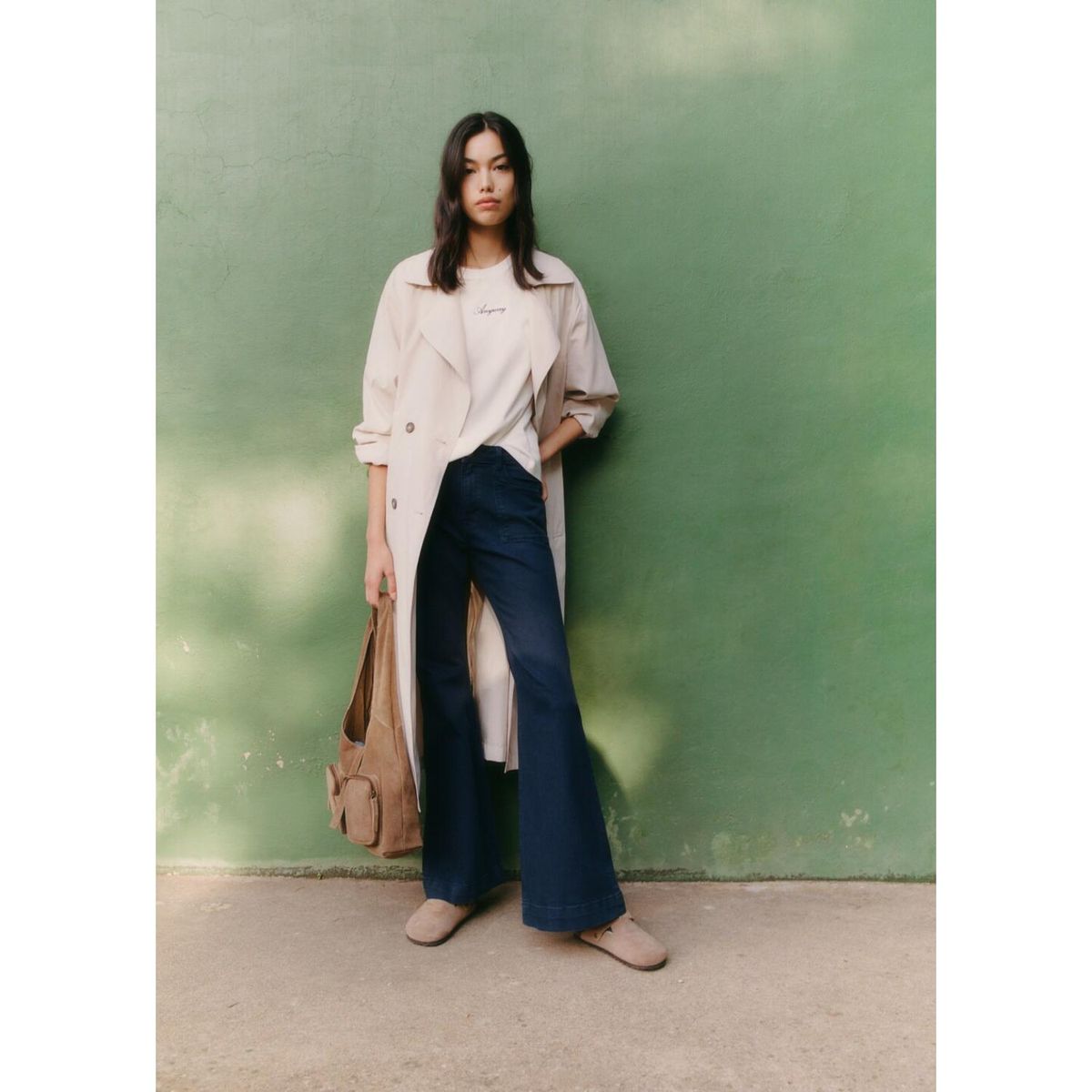 MANGO TEEN - Jean Flare Tiro Alto Mujer Mango Teen