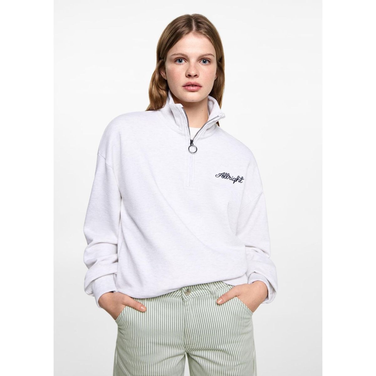 MANGO TEEN - Jean Straight Tiro Alto Mujer Mango Teen.