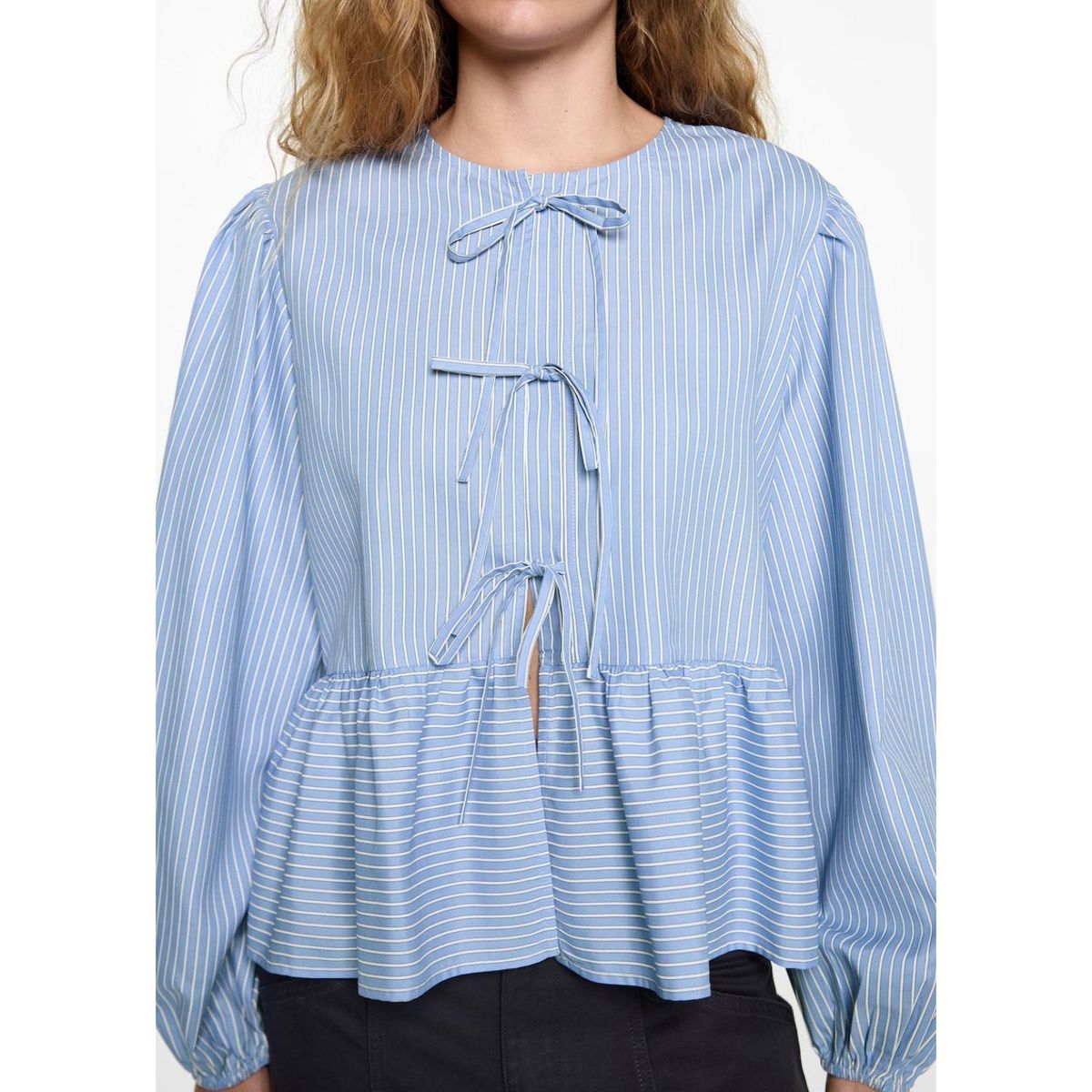 MANGO TEEN - Blusa Manga Larga Casual Mujer Mango Teen