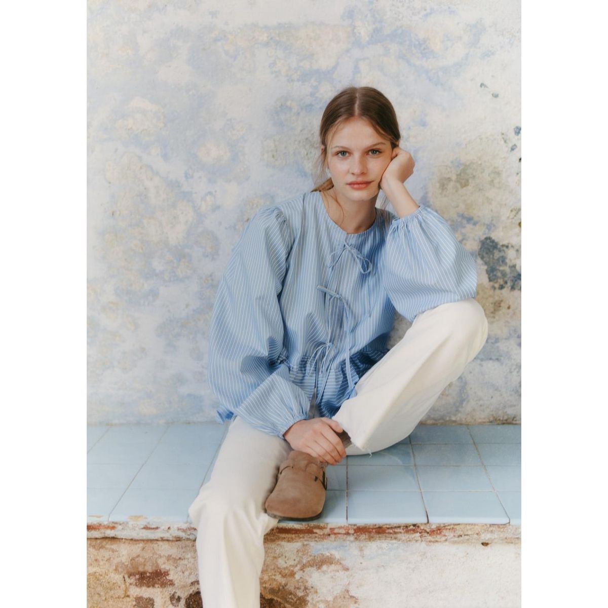 MANGO TEEN - Blusa Manga Larga Casual Mujer Mango Teen