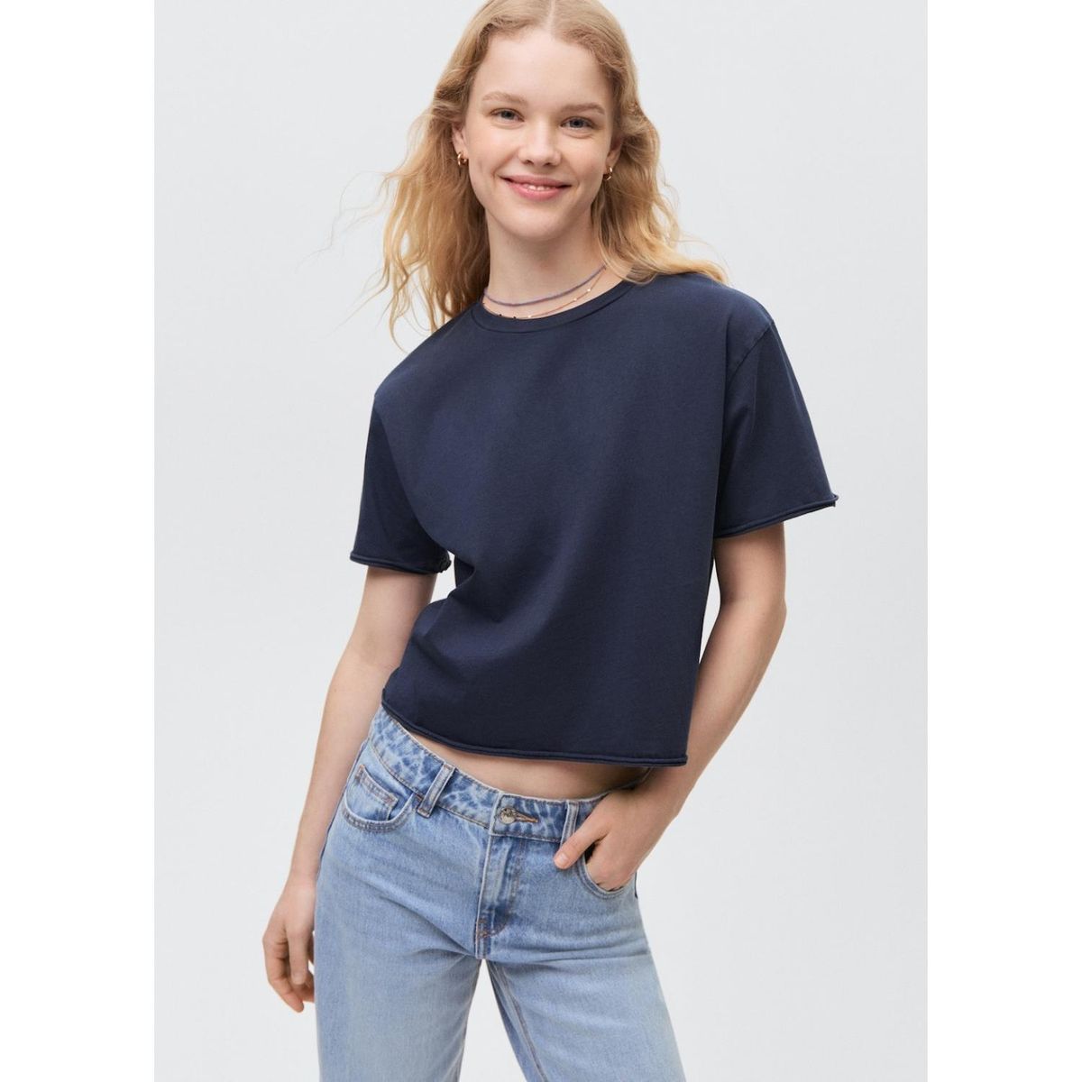 MANGO TEEN - Polo Manga Corta 100% Algodón Mujer Mango Teen