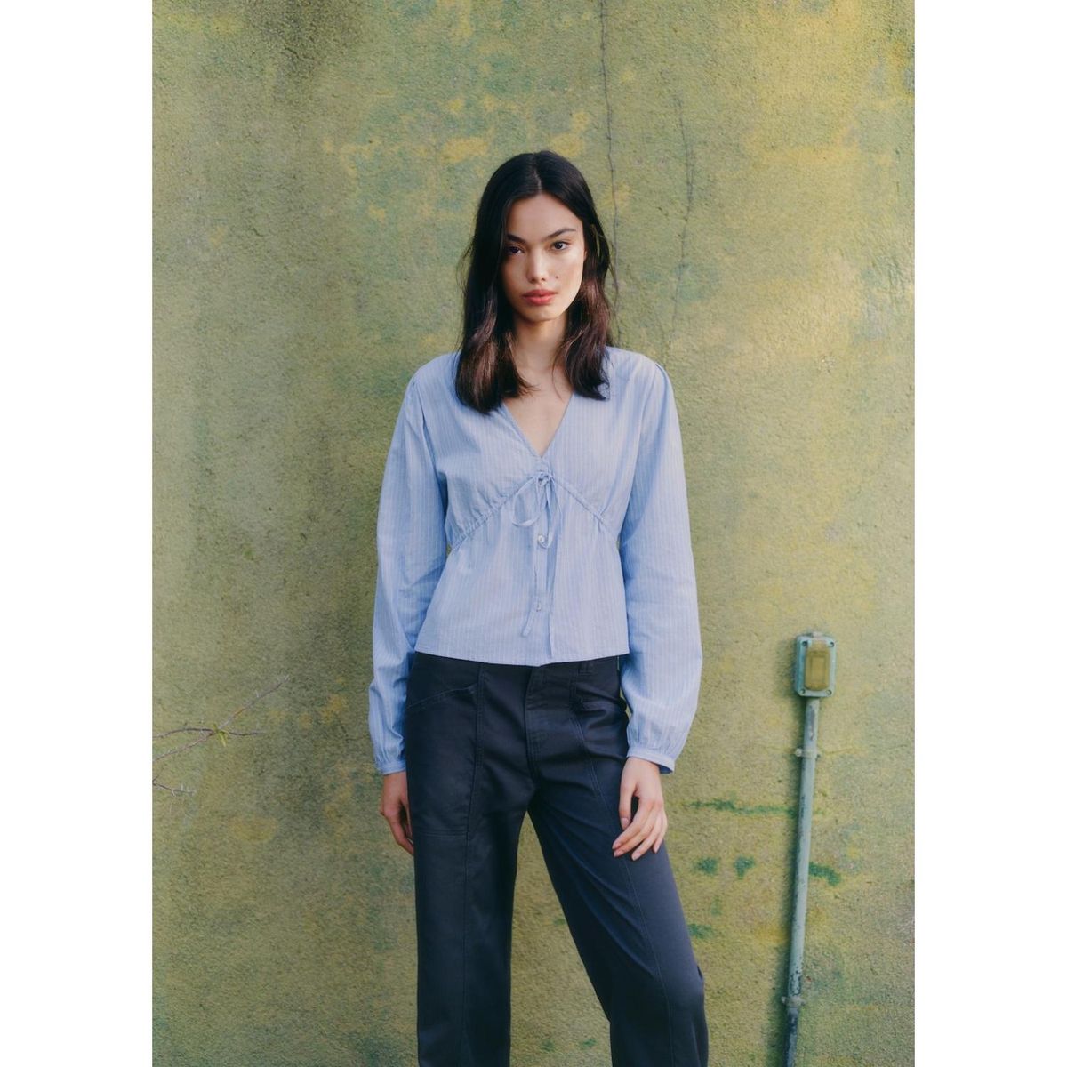 MANGO TEEN - Blusa Manga Larga 100% Algodón Mujer Mango Teen