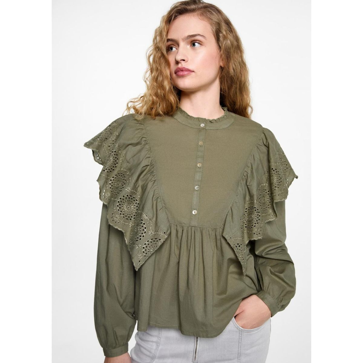 MANGO TEEN - Blusa Manga Larga 100% Algodón Mujer Mango Teen