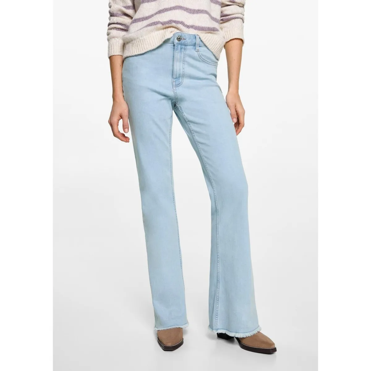 MANGO TEEN - Jean Flare Tiro Alto Mujer Mango Teen