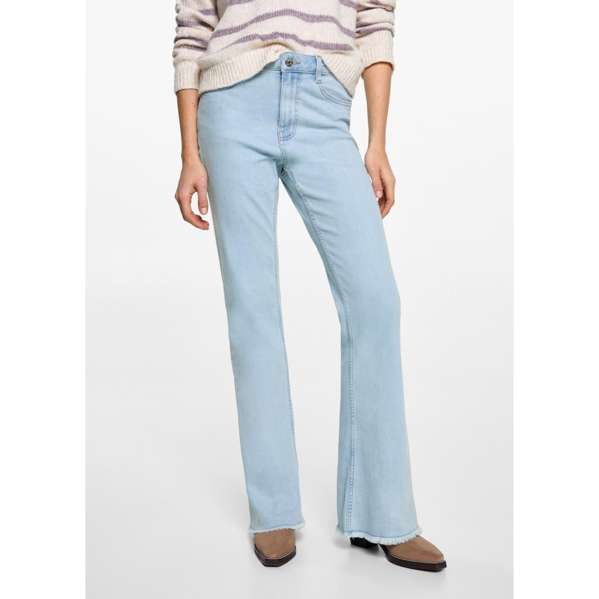 MANGO TEEN - Jean Flare Tiro Alto Mujer Mango Teen