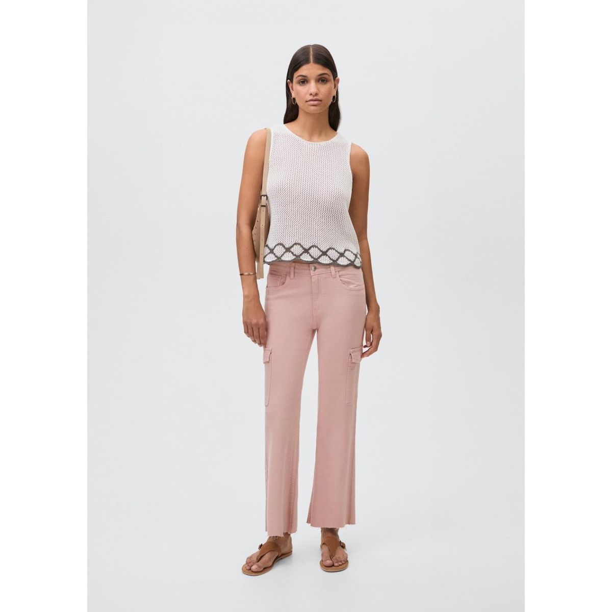 MANGO TEEN - Jean Flare Tiro Alto Mujer Mango Teen.