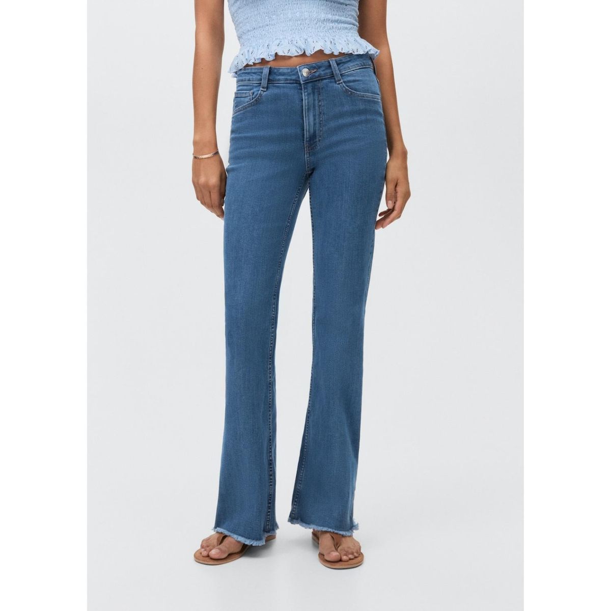 MANGO TEEN - Jean Flare Tiro Alto Mujer Mango Teen