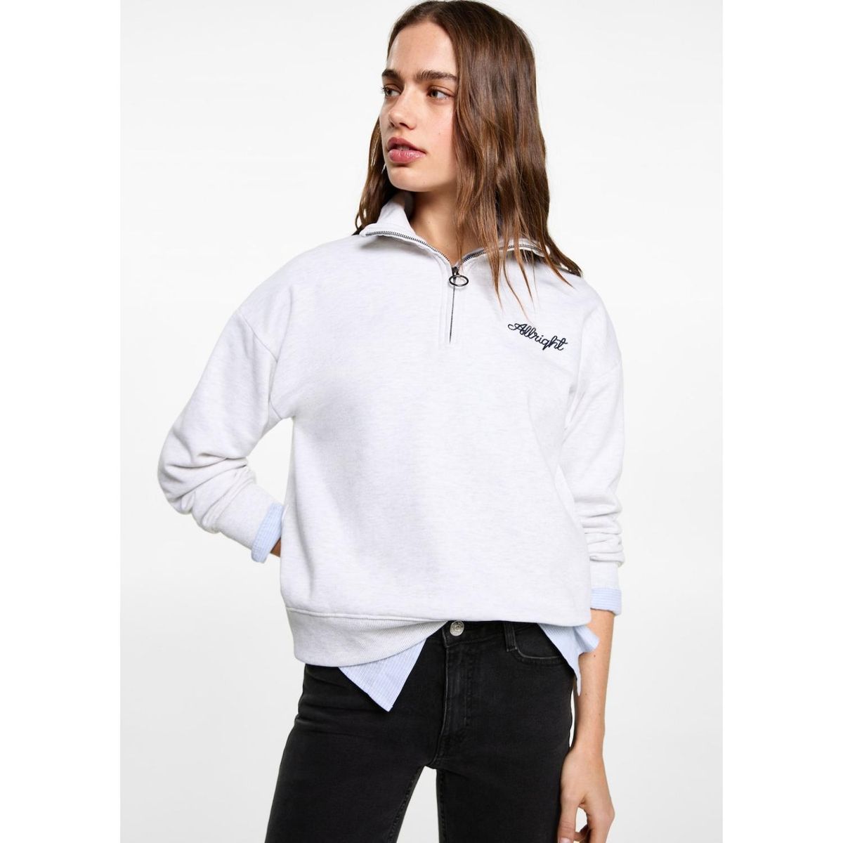 MANGO TEEN - Jean Flare Tiro Alto Mujer Mango Teen