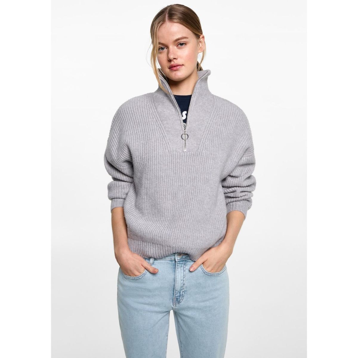 MANGO TEEN - Jean Straight Tiro Alto Mujer Mango Teen