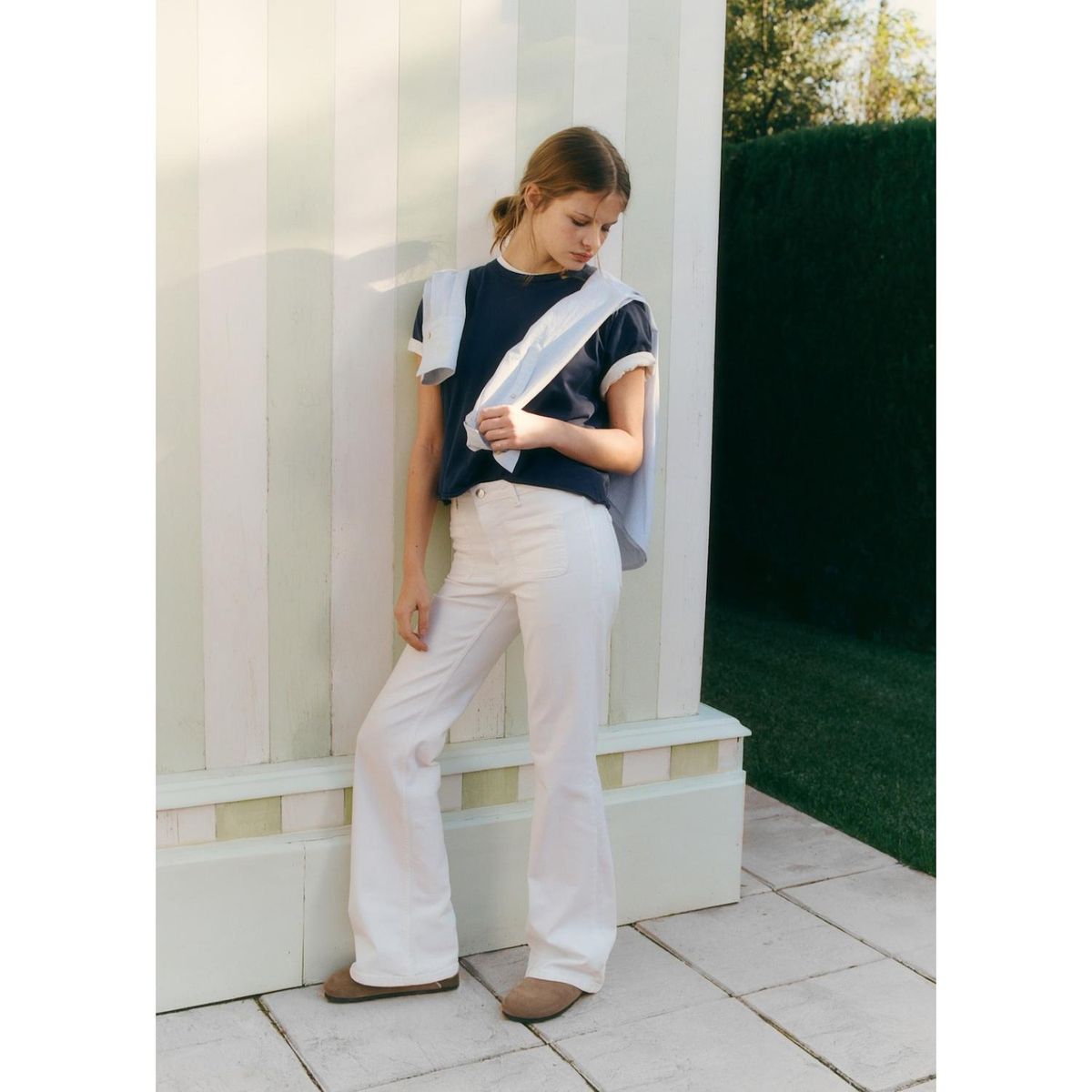 MANGO TEEN - Jean Flare Tiro Alto Mujer Mango Teen