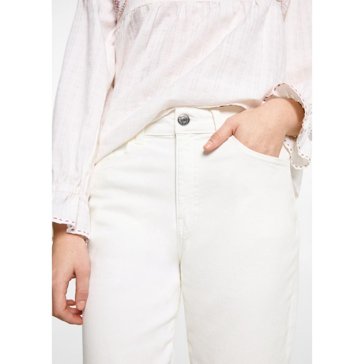 MANGO TEEN - Jean Straight Tiro Alto Mujer Mango Teen