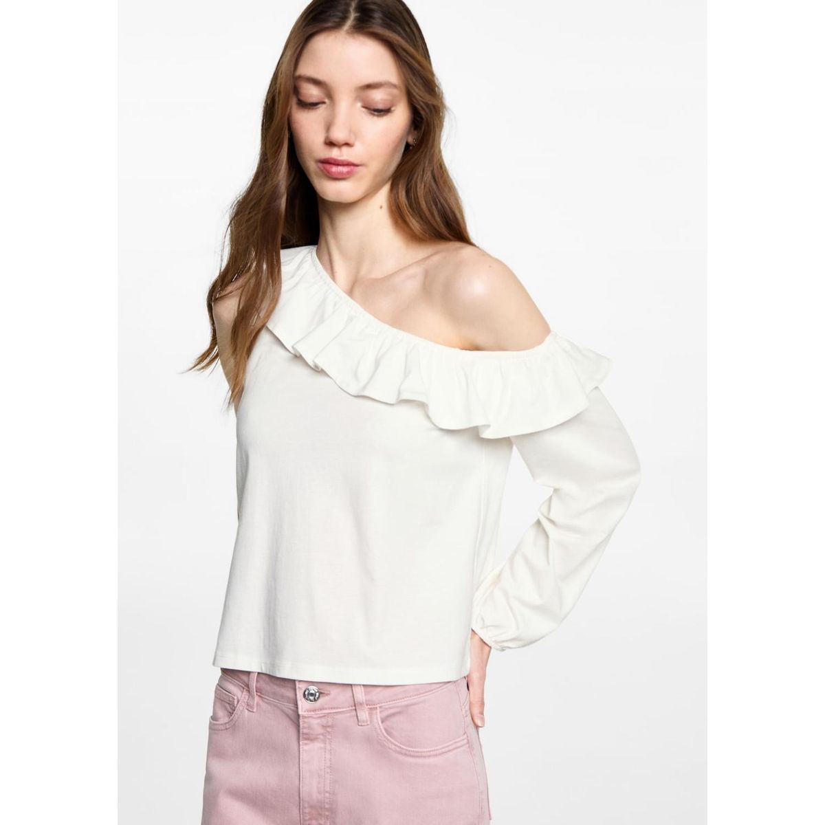 MANGO TEEN - Polo Manga Larga 100% Algodón Mujer Mango Teen