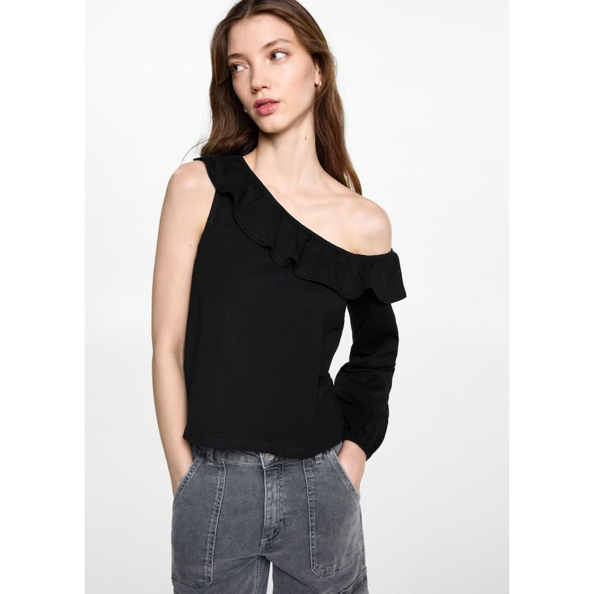 MANGO TEEN - Polo Manga Larga 100% Algodón Mujer Mango Teen