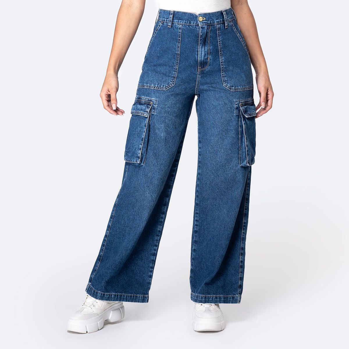PIONIER - Jean Wide Leg Tiro Alto Mujer Pionier