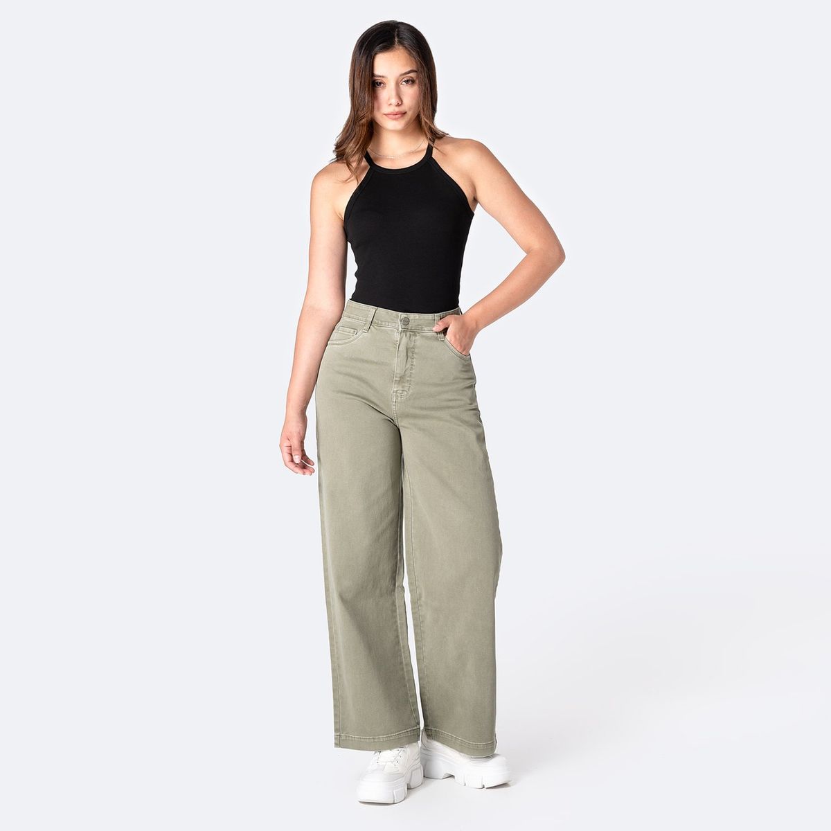 PIONIER - Pantalón Wide Algodón Mujer Pionier