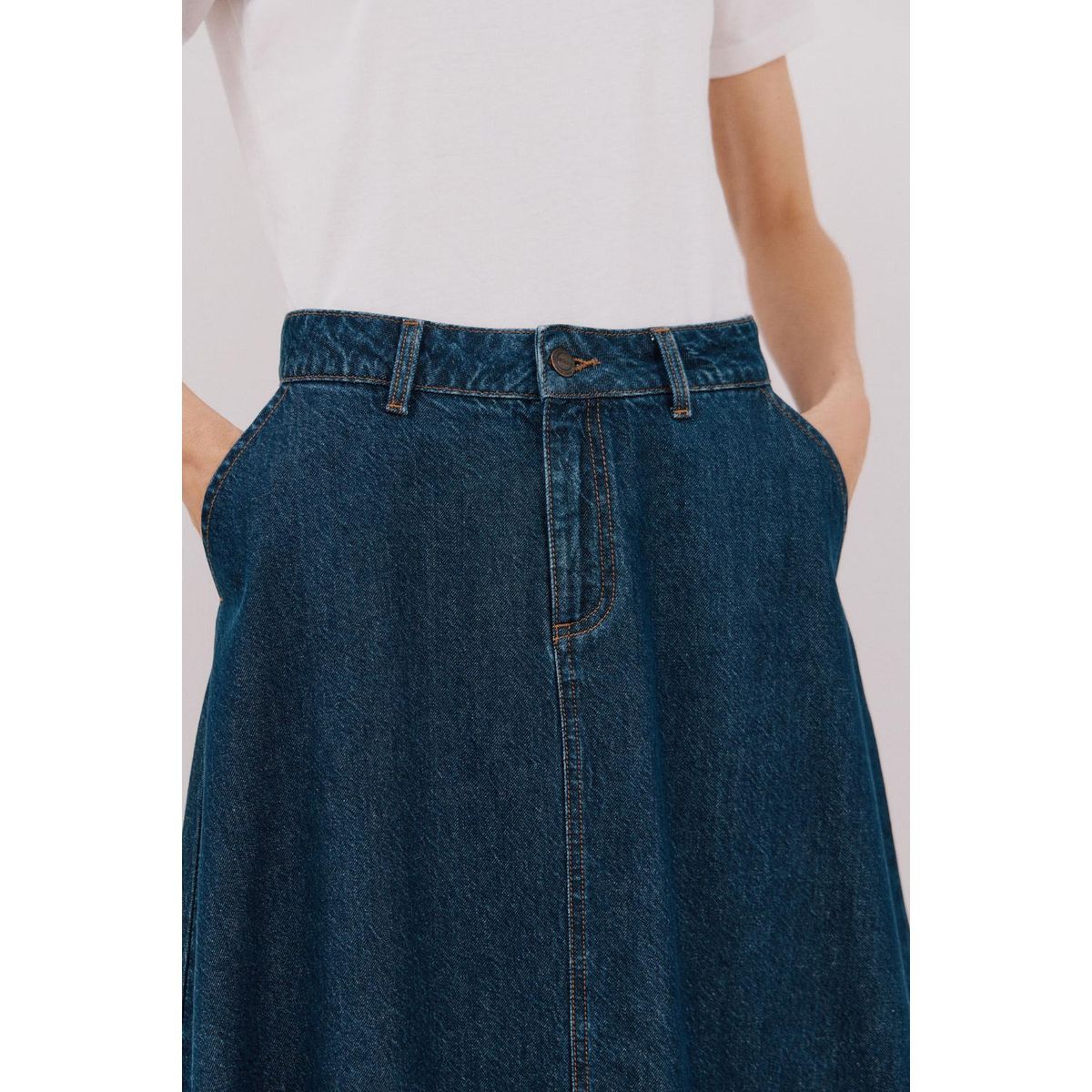 CORTEFIEL - Falda Larga Algodón Mujer Cortefiel